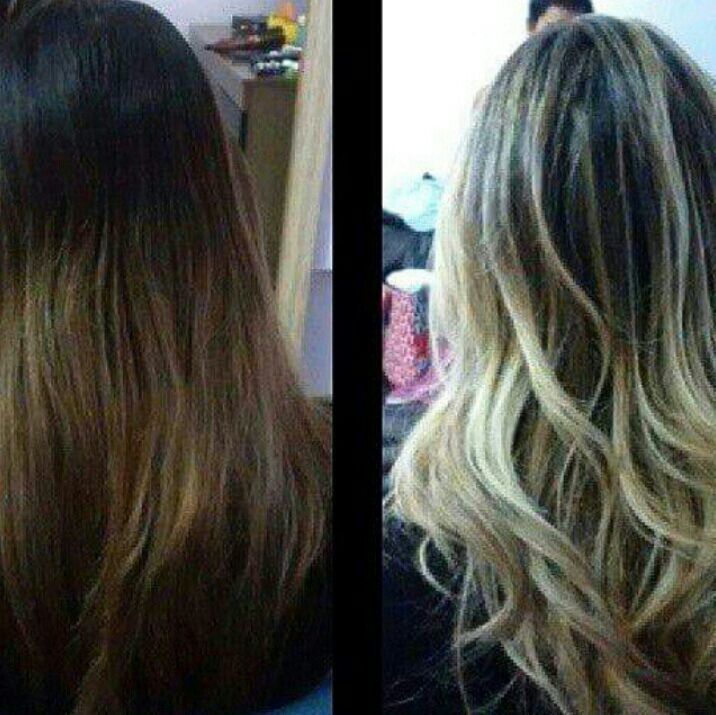 Antes e depois. Ombre hair e balayages cabelo cabeleireiro(a)