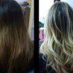 Antes e depois. Ombre hair e balayages