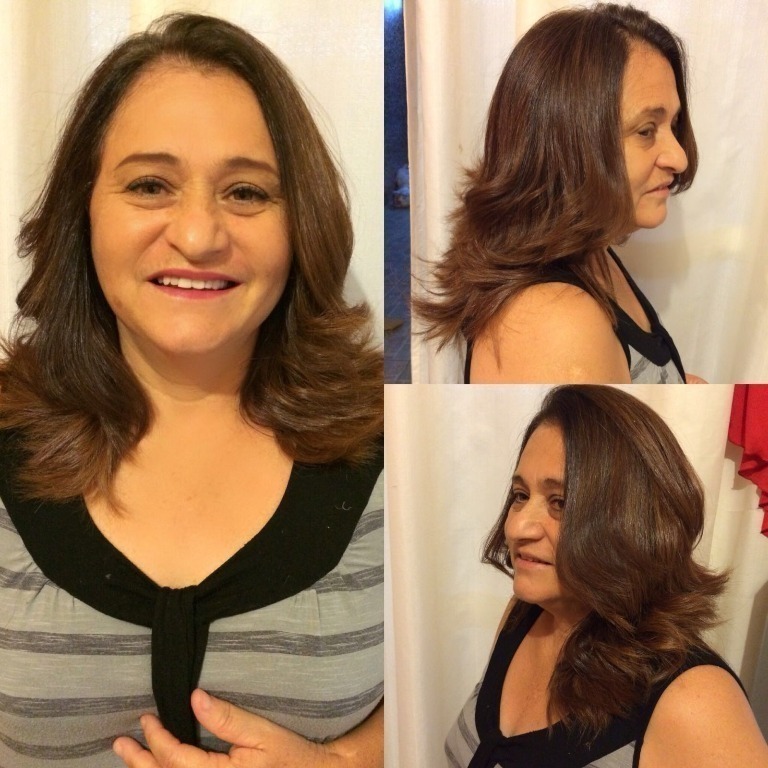 Ela adorou esse corte e com tom chocolate :) cabeleireiro(a)