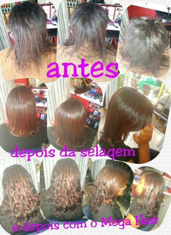 Luzes vermelhas + tratamentos + mega Hair cabelo cabeleireiro(a)