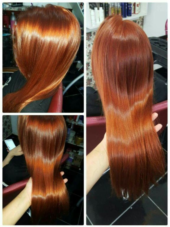 O vermelho está em alta cabelo cabeleireiro(a)