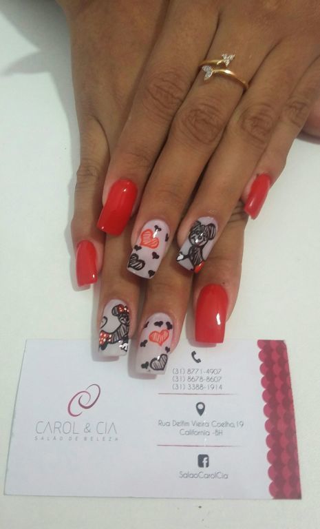 Alongamento de unhas em acrygel com decoração feita à mão. unhas  manicure e pedicure cabeleireiro(a) maquiador(a) gerente