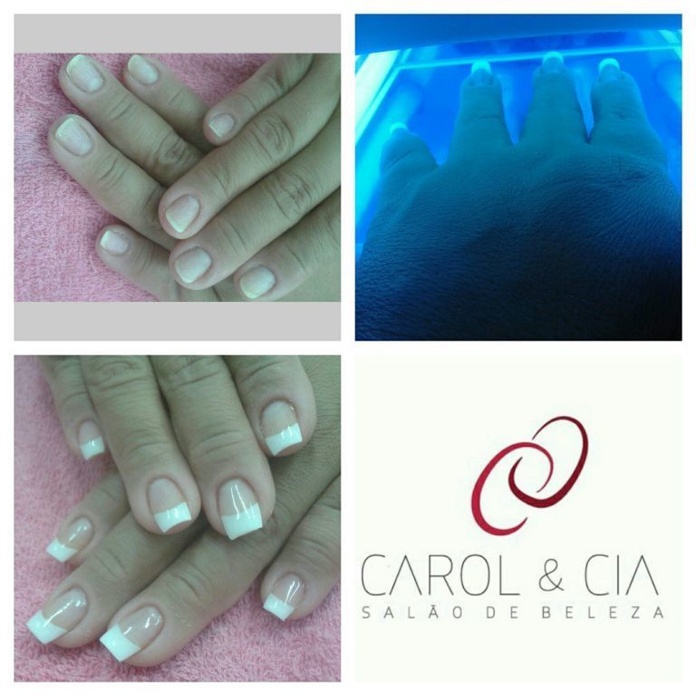 Alongamento de unhas em acrygel e francesa definitiva. unha manicure e pedicure cabeleireiro(a) maquiador(a) gerente
