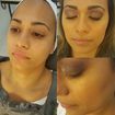 Maquiagem com sombra marrom em estilo vertical e boca nude.
Modelo: Jéssica