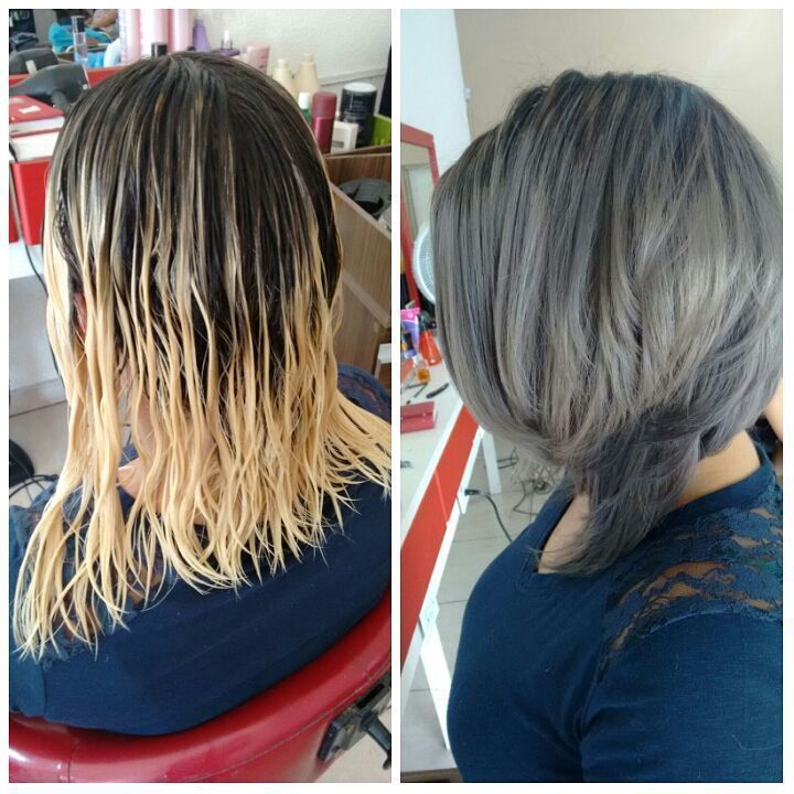 antes e depois, cinza, grey hair  cabeleireiro(a)