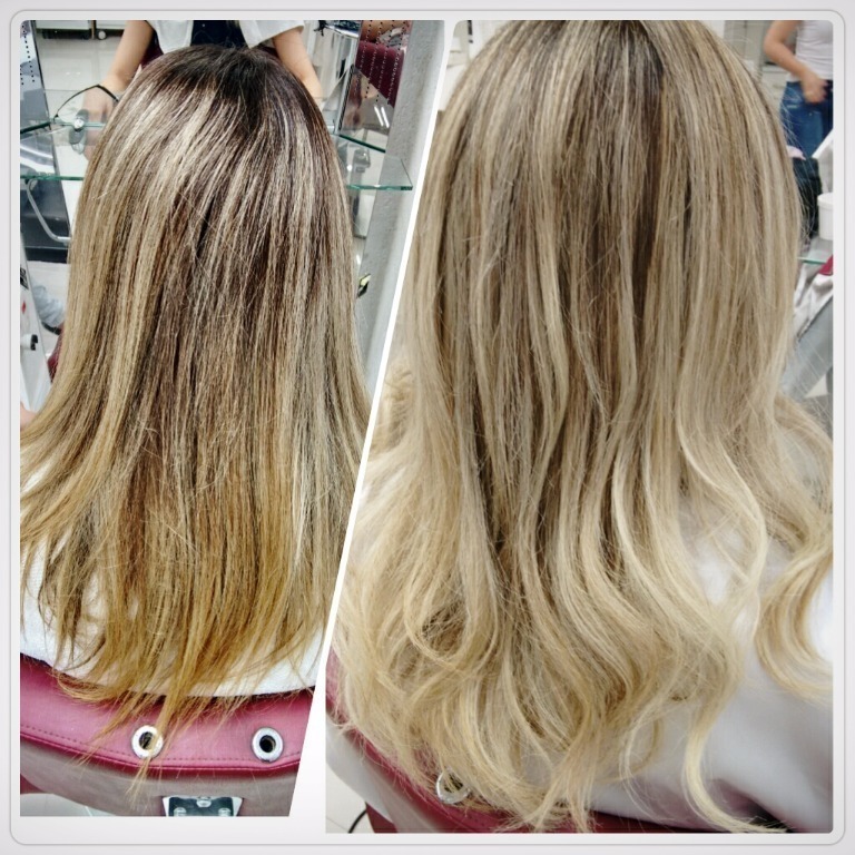 Correção de cor#ombrehair #reflexo #luzes #mechascriativas #haircouture #babyblond #loirosperfeitos #morenailuminada #platinado #perolado #castanhoiluminado #lebege #canela #caramelo #docedeleite #avelã #wella #blondangel #brae #colortouch #escovacacheada #escovaOndulada #alongamento #fitaadesiva #micropele  #byLarissa cabelo loiro, corte médio cabelo cabeleireiro(a)