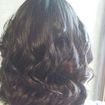 Penteado ondulado de costas