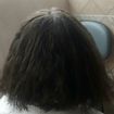 Antes. Cabelo sem progressiva.