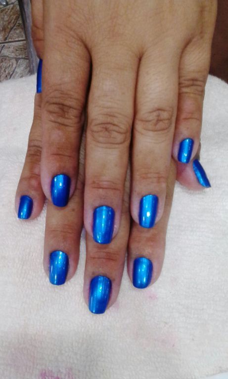 azul cintilante  unhas  esteticista manicure e pedicure maquiador(a) cabeleireiro(a)