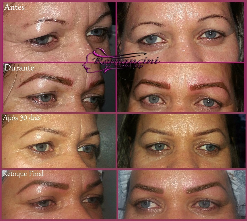Micropigmentação, foto do antes, feito na hora e resultado após 30 dias
 maquiador(a) designer de sobrancelhas