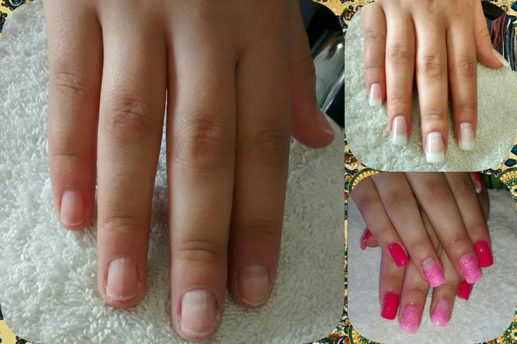 Alongamento em porcelana antes e depois.... Decoração a mão... unha manicure e pedicure