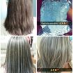 - Cliente com cabelo virgem foi feito, luzes com a plaquete, só utilizei pó descolorante e ox de 20 vol. E para a finalização foi matizado com intesy color. Nada de tonalizante ou coloração foi usado para platinar.