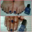 Cliente Irene. Utilizei o Esmalte em Gel da Avon ( azul royal ), Grace da Colorama, Tititi e Branco Puríssimo da Risque. Decoração com tinta de tecido feita por mim!