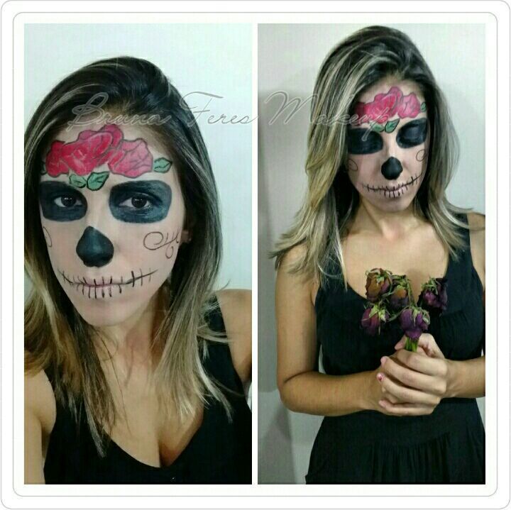 Maquiagem artística. 
Personagem da cultura popular mexicana, Catrina. maquiagem maquiador(a)