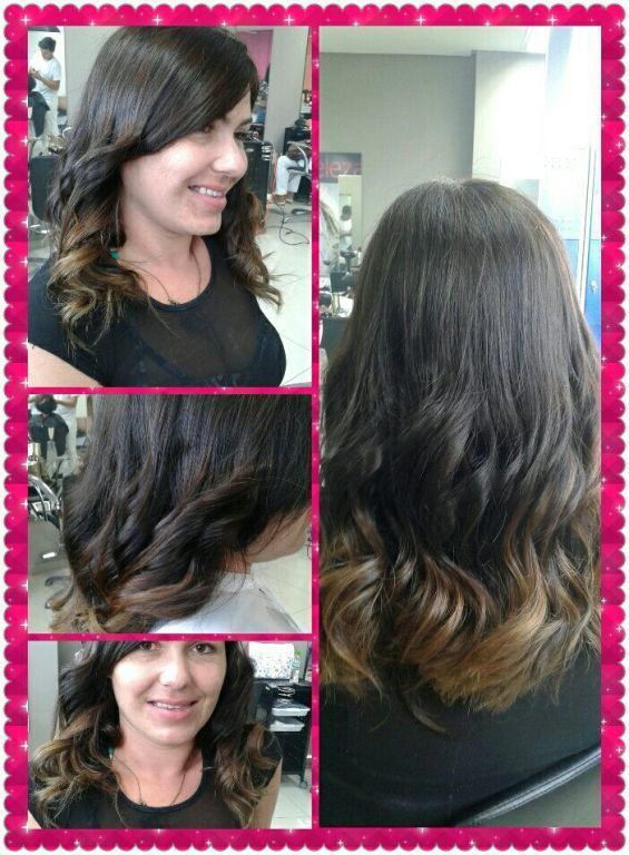 ombré  hair  tons caramelos. cabelo cabeleireiro(a)