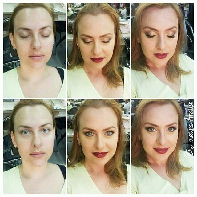 Antes e depois maquiagem maquiador(a) designer de sobrancelhas docente / professor(a)