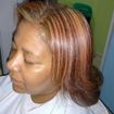 Mechas dois tons vermelho 5,66 e loiro