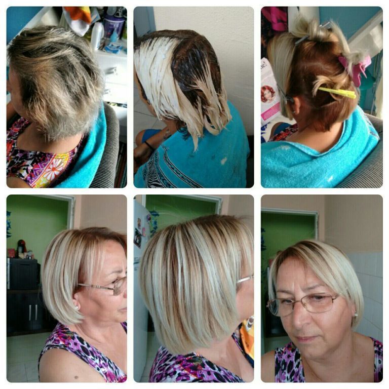 Rotoque d raiz com mechas balaige cabelo cabeleireiro(a)