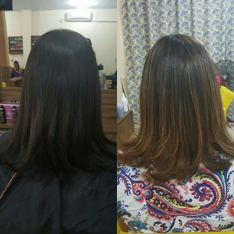 Morena iluminada... tonalidade acobreada... cabelo cabeleireiro(a) empresário(a)