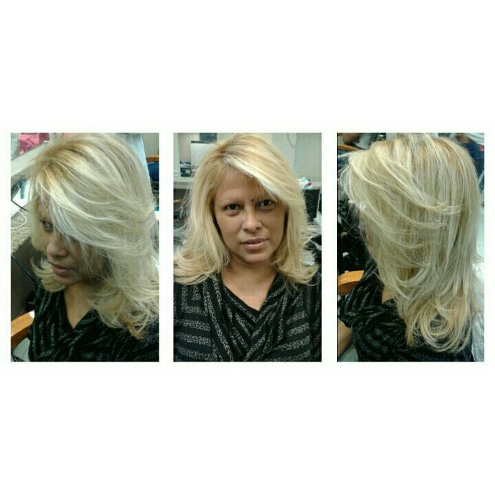 Retoque de raiz + corte + hidratação intensiva + escova modelada cabelo cabeleireiro(a) maquiador(a)
