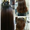 #antes e depois, mechas marrom acobreadas