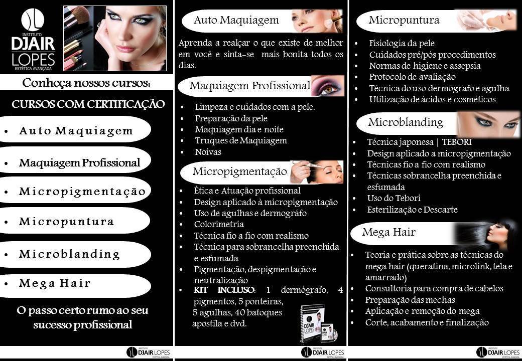 O mercado de estética e saúde vem se apresentando cada vez mais aquecido e promissor, apesar da crise. Um dos motivos é o grande destaque que os assuntos relacionados à saúde e ao bem-estar ganharam nos últimos anos. Não perca mais tempo e torne-se um profissional qualificado. Podendo ser contratado por salões de cabeleireiro até clínicas médicas ou até mesmo abrir seu próprio negócio.
Ligue já e confira nossos cursos: 41 3265.0965 | 9583.8300  estética esteticista micropigmentador(a) designer de sobrancelhas dermopigmentador(a)
