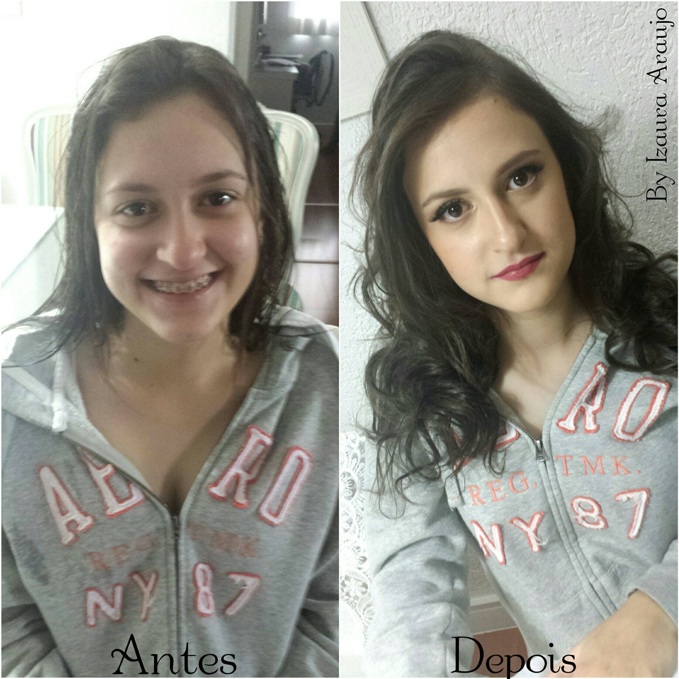 Antes e depois make debutante maquiagem maquiador(a) designer de sobrancelhas docente / professor(a)