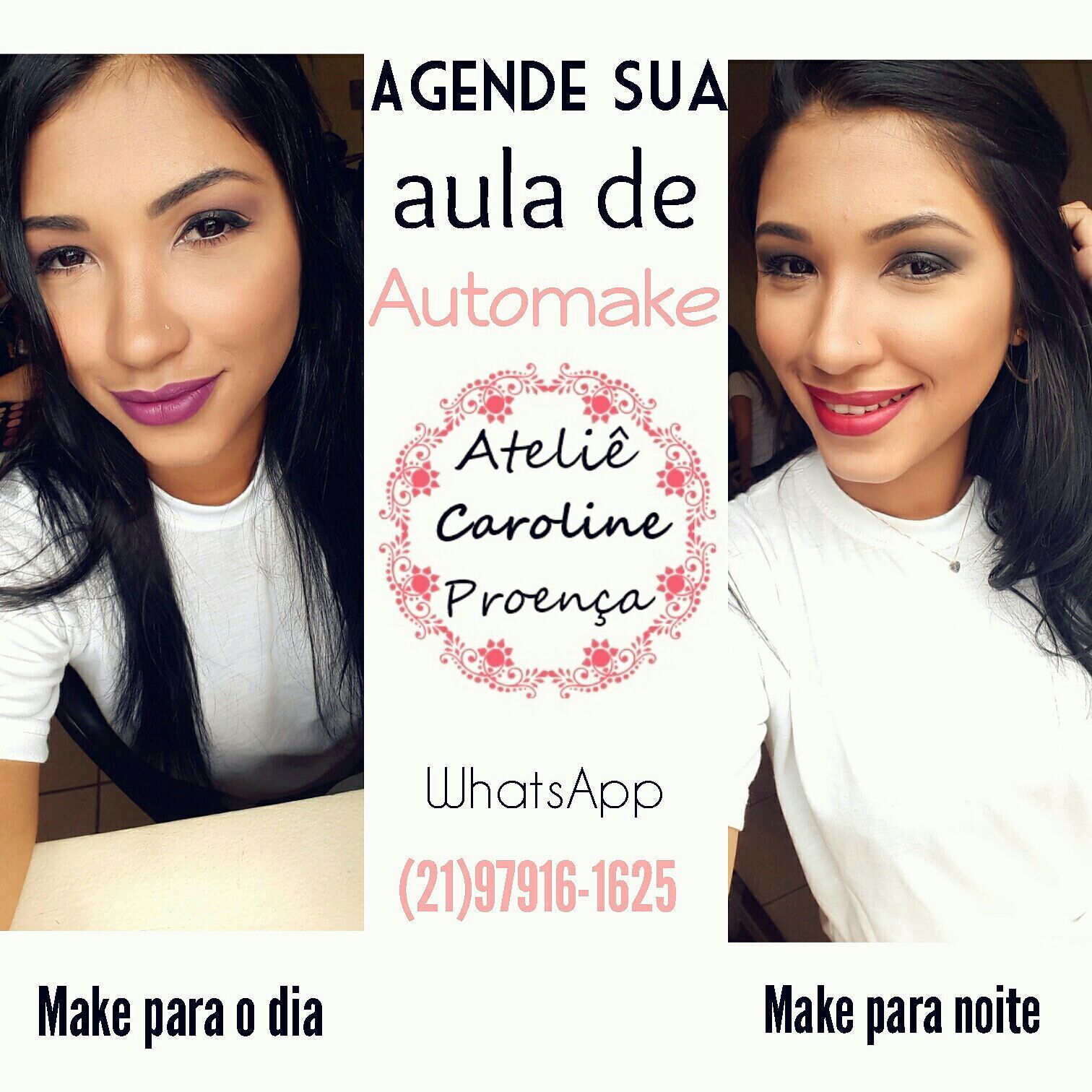 Olá ! 🌼 agende sua aula de automake. Conteúdo: Conhecimento de pincéis - Higienização de pincéis - Higienização da pele - Preparação da pele - Modelagem de Sobrancelha - Make para o Dia - Make para a Noite. Aula domiciliar, em um único dia, carga de 5 horas, apenas R$59,90 !! 💄Contato: (21)97916-1625. 📲 maquiagem maquiador(a) designer de sobrancelhas docente / professor(a)