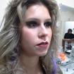 Make para Halloween - Cabelo corte em camadas com apliques de tic tac em roxo