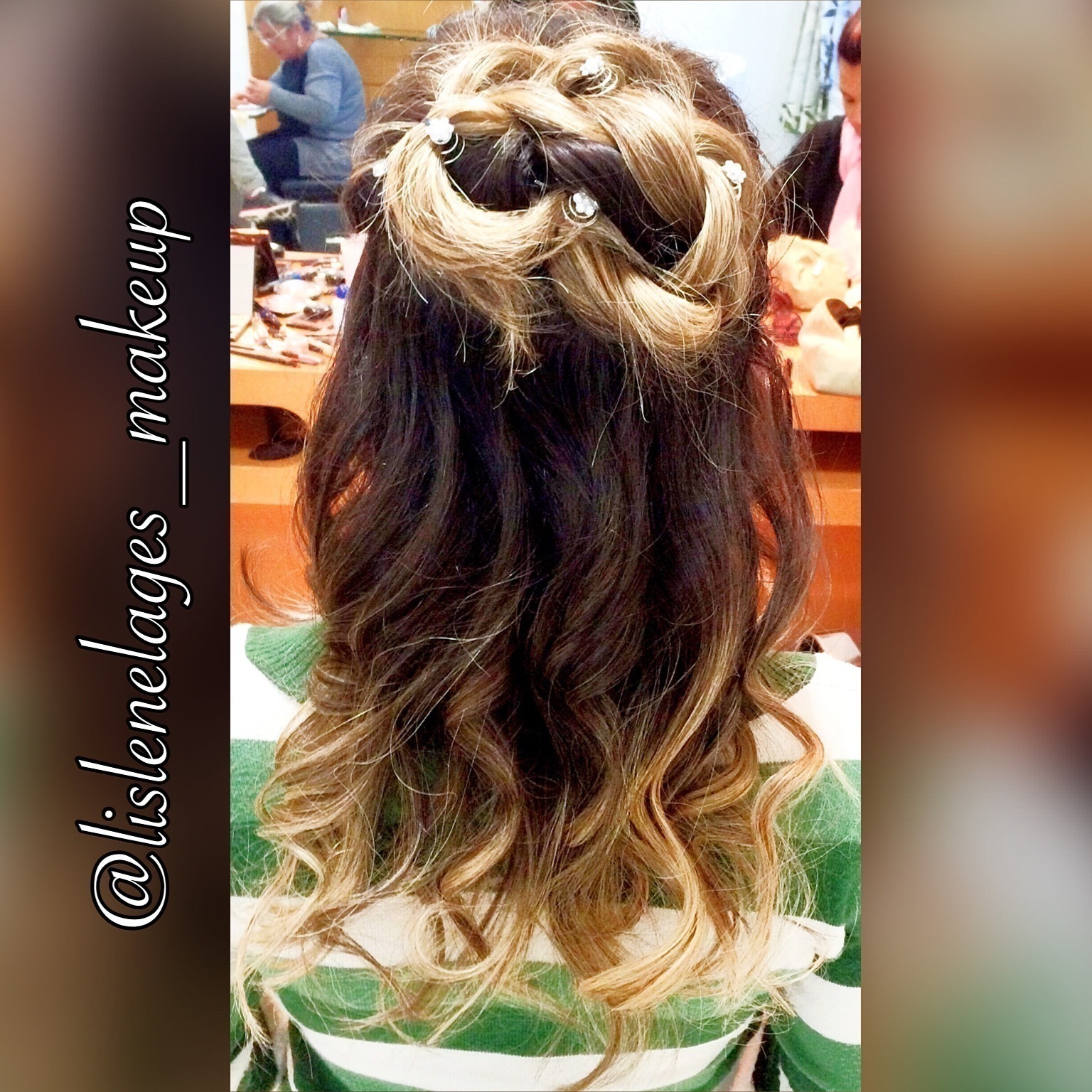Para convidada do casamento um semi preso com trança cabelo maquiador(a) designer de sobrancelhas