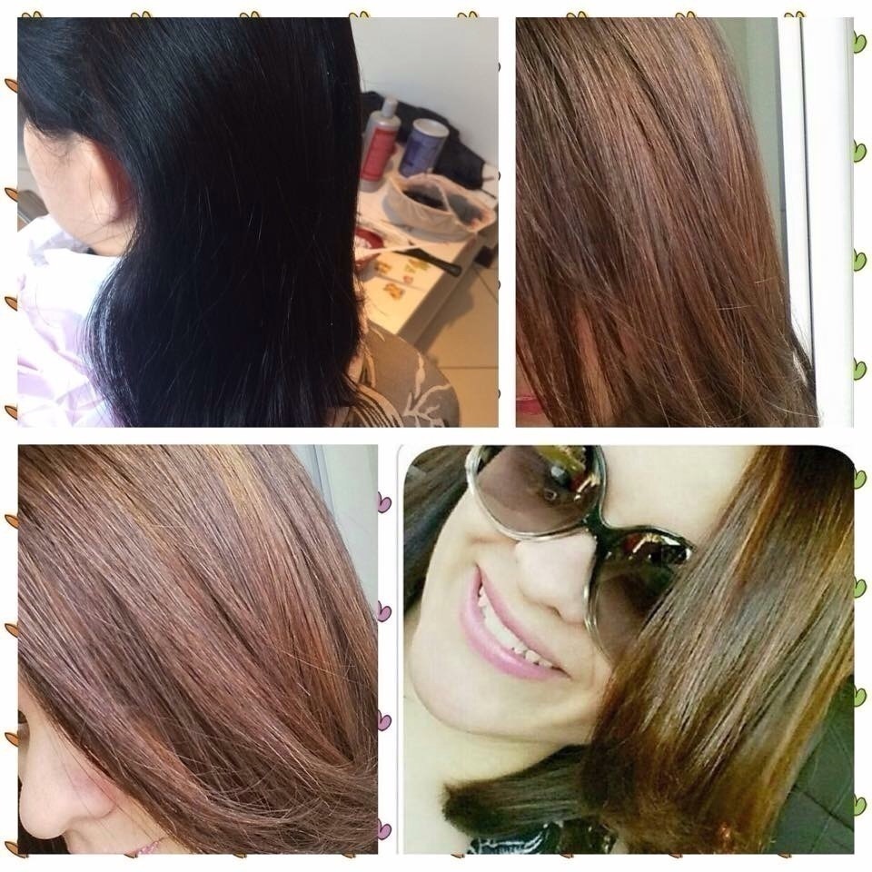 Cabelo do Preto Colorido para o castanho cabelo