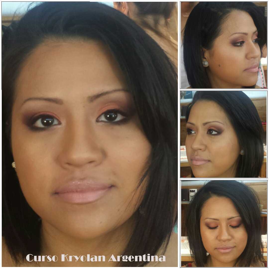 Modelo no curso da Kryolan Argentina maquiagem maquiador(a)