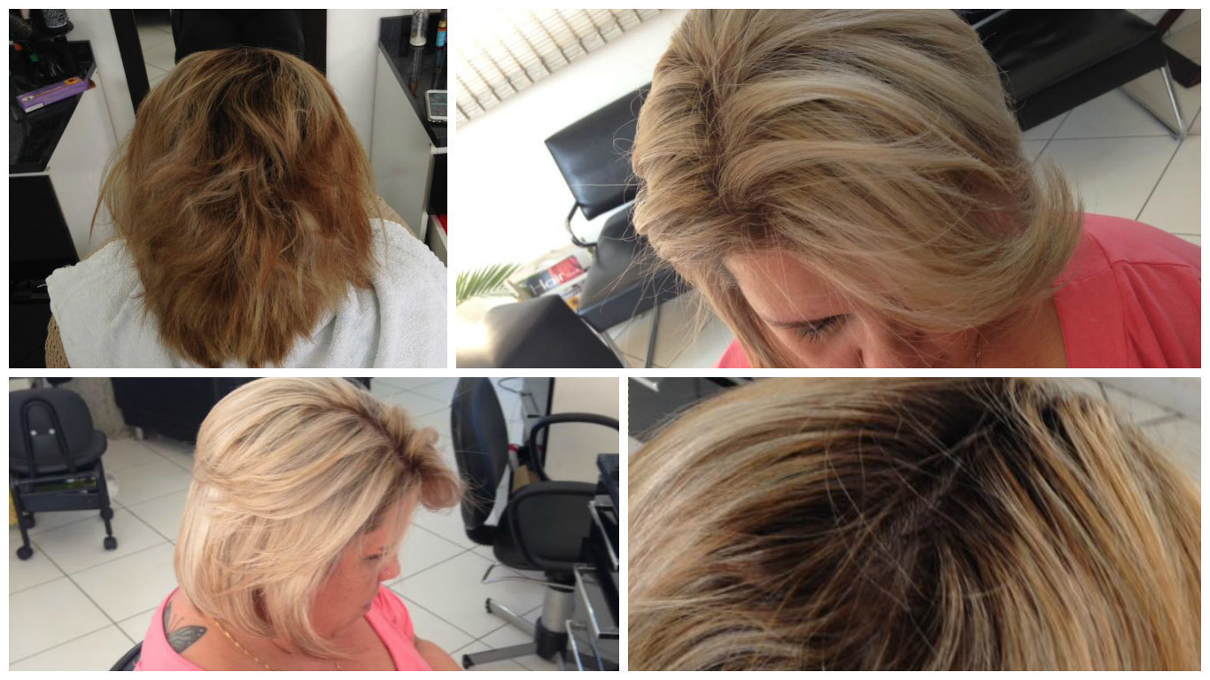 Correção de cor + Reflexos cabelo cabeleireiro(a) maquiador(a) auxiliar cabeleireiro(a)