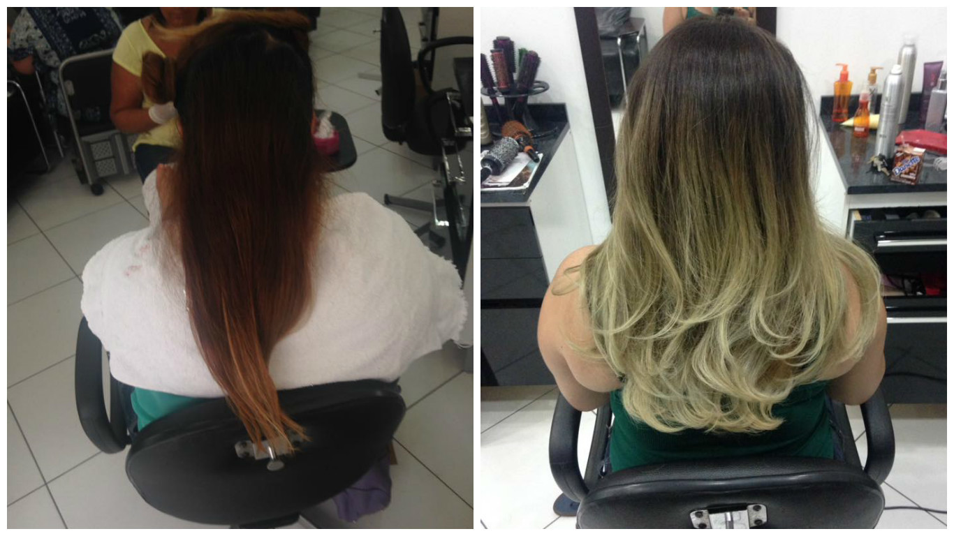 Correção de tonalidade da raiz e cobertura de brancos + Reflexos Ombré e Reposição de massa  cabelo cabeleireiro(a) maquiador(a) auxiliar cabeleireiro(a)