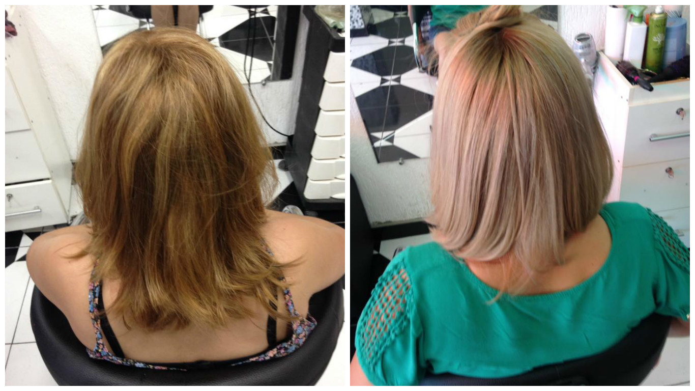 Correção de tonalidade + Reflexos e Reconstrução capilar + Corte cabelo cabeleireiro(a) maquiador(a) auxiliar cabeleireiro(a)
