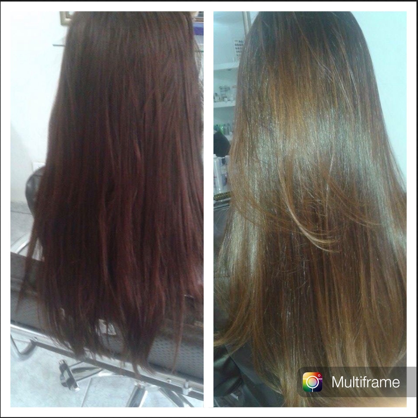 antes e depois  retirando o vermelho aos pouco conseguimos #iluminada  cabelo cabeleireiro(a) auxiliar cabeleireiro(a)
