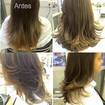 Antes e depois de um corte em U com poucas camadas. 