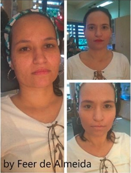 Modelo Cristiane.
Preparação de Pele com base Pan Stick diluída com Hidratante. maquiagem maquiador(a) designer de sobrancelhas consultor(a)