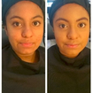 Modelo Nadine.
Preparação de pele com contorno, iluminador, blush e correção de sobrancelhas.