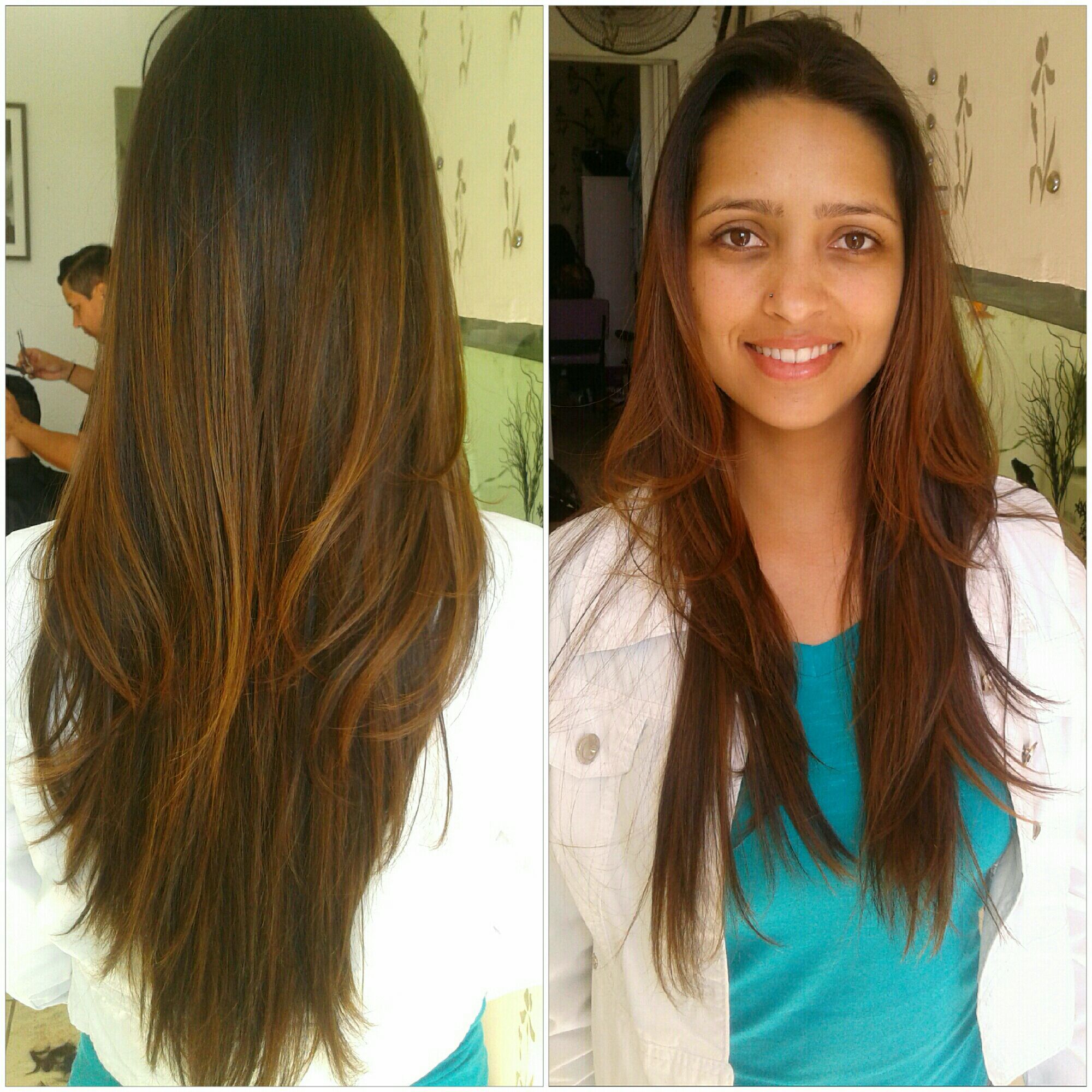 Morena iluminada  em um tom chocolate cabelo cabeleireiro(a)