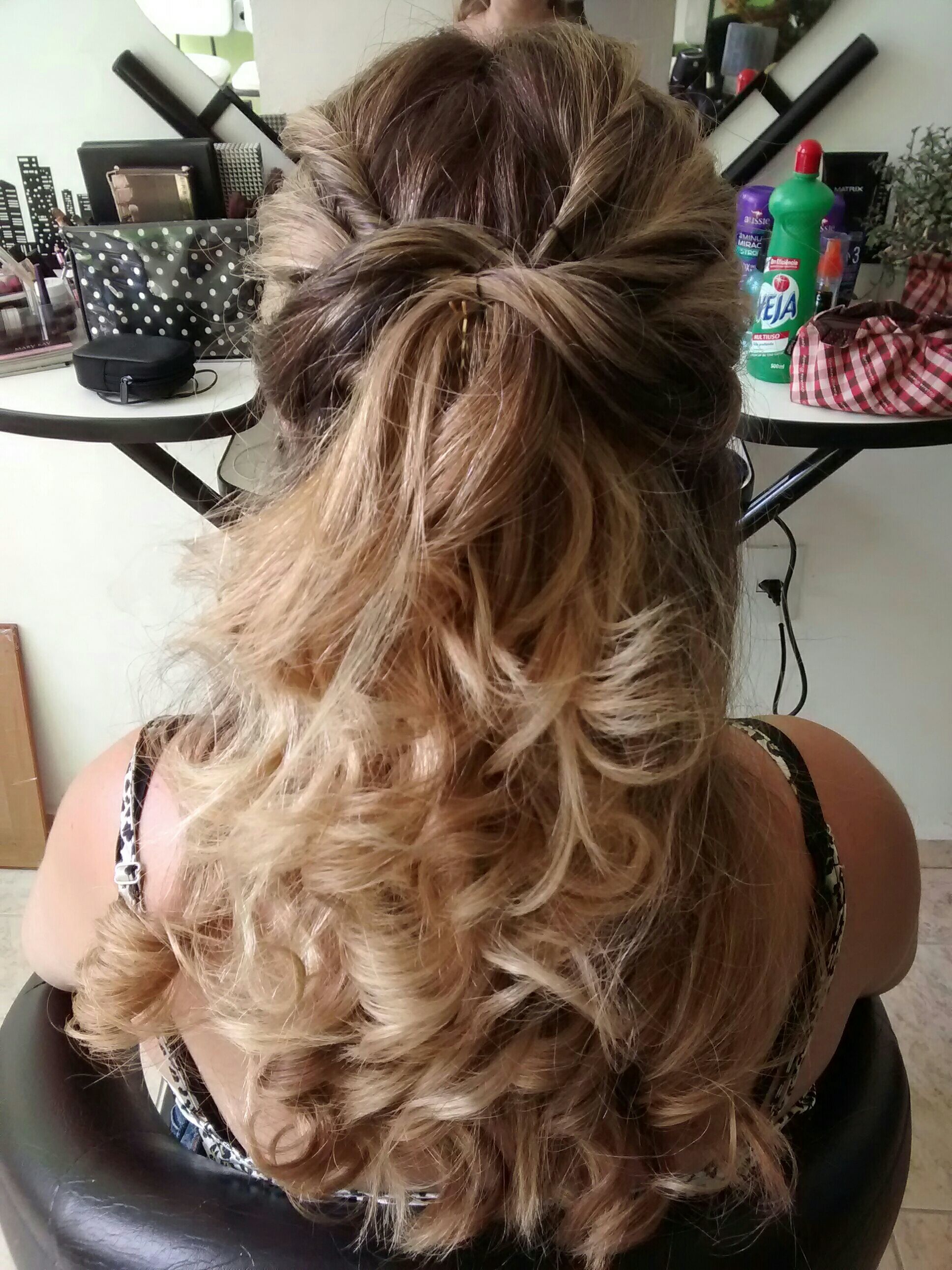 Dia de teste de penteado cabelo cabeleireiro(a)