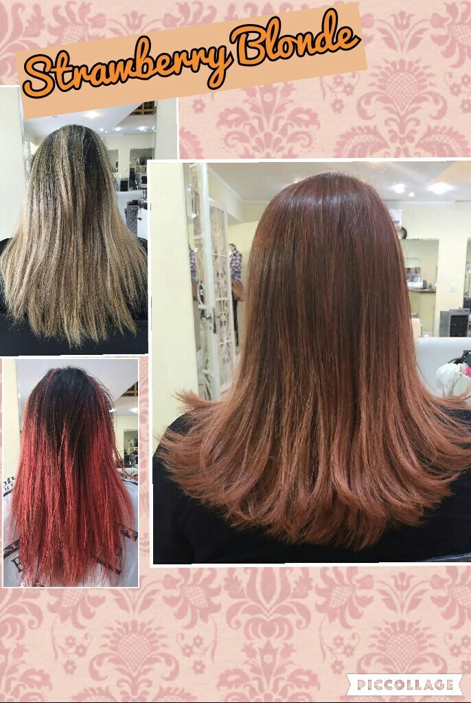 Processo de transformação: de loira para ruiva.  cabelo cabeleireiro(a)