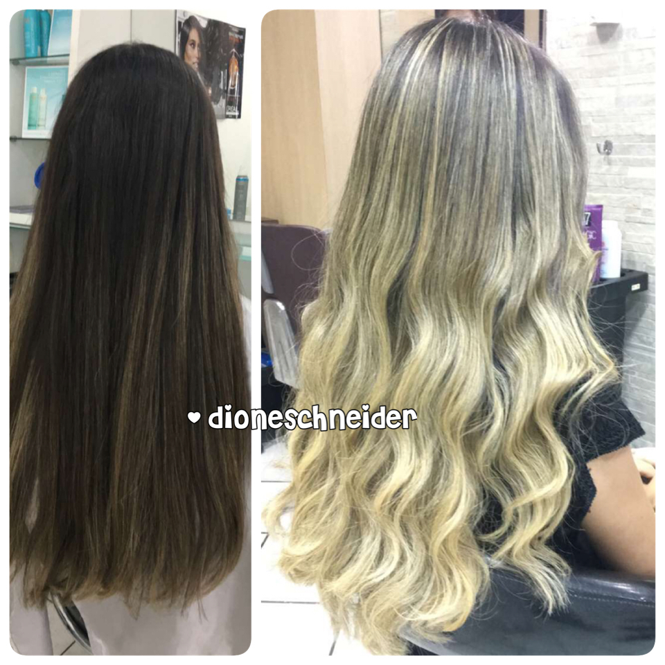 Ombre com mechas fio a fio.  cabelo cabeleireiro(a) maquiador(a)