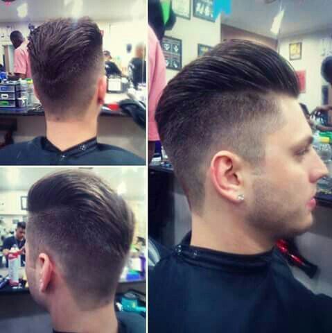 Pompadour sombreado cabelo barbeiro(a)