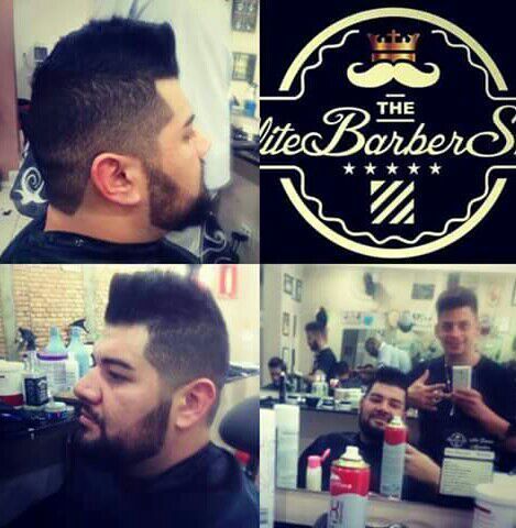 Arrepiado com degradê. cabelo barbeiro(a)