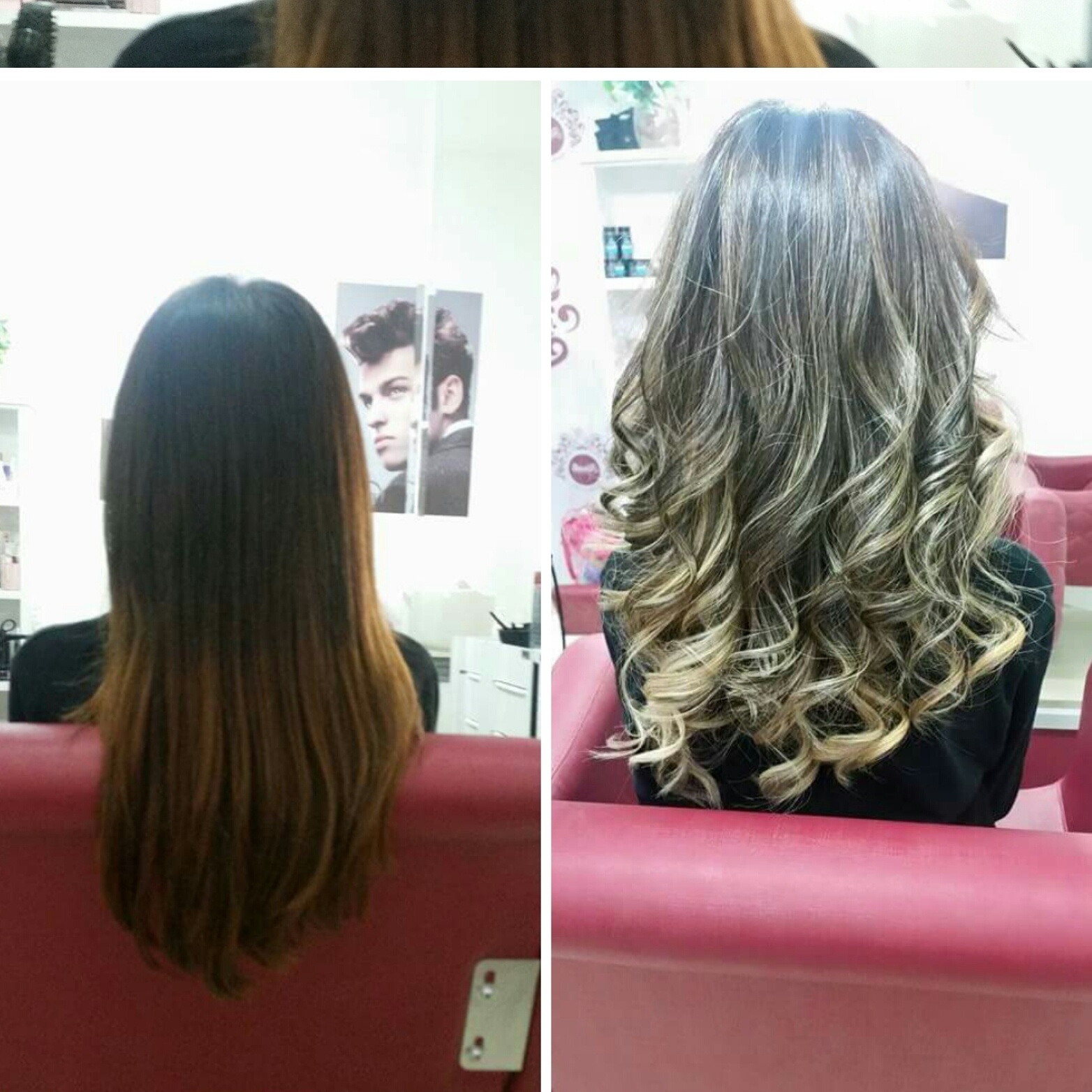 Ombrée hair com correção de cor.. ante e depois cabelo representante comercial