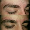 Sobrancelhas masculinas utilizando depilação egípcia. Mantendo os traços fortes sem afinar.