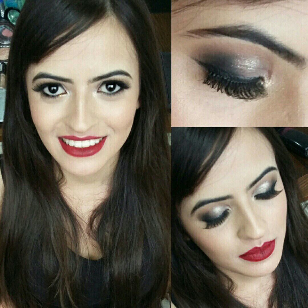 Maquiagem para convidada de casamento.
Boca: batom lápis vult + batom líquido Nyx Transilvânia.
Olhos: esfumado marrom com fusão de cores e pigmento prata com gliter. maquiagem maquiador(a)