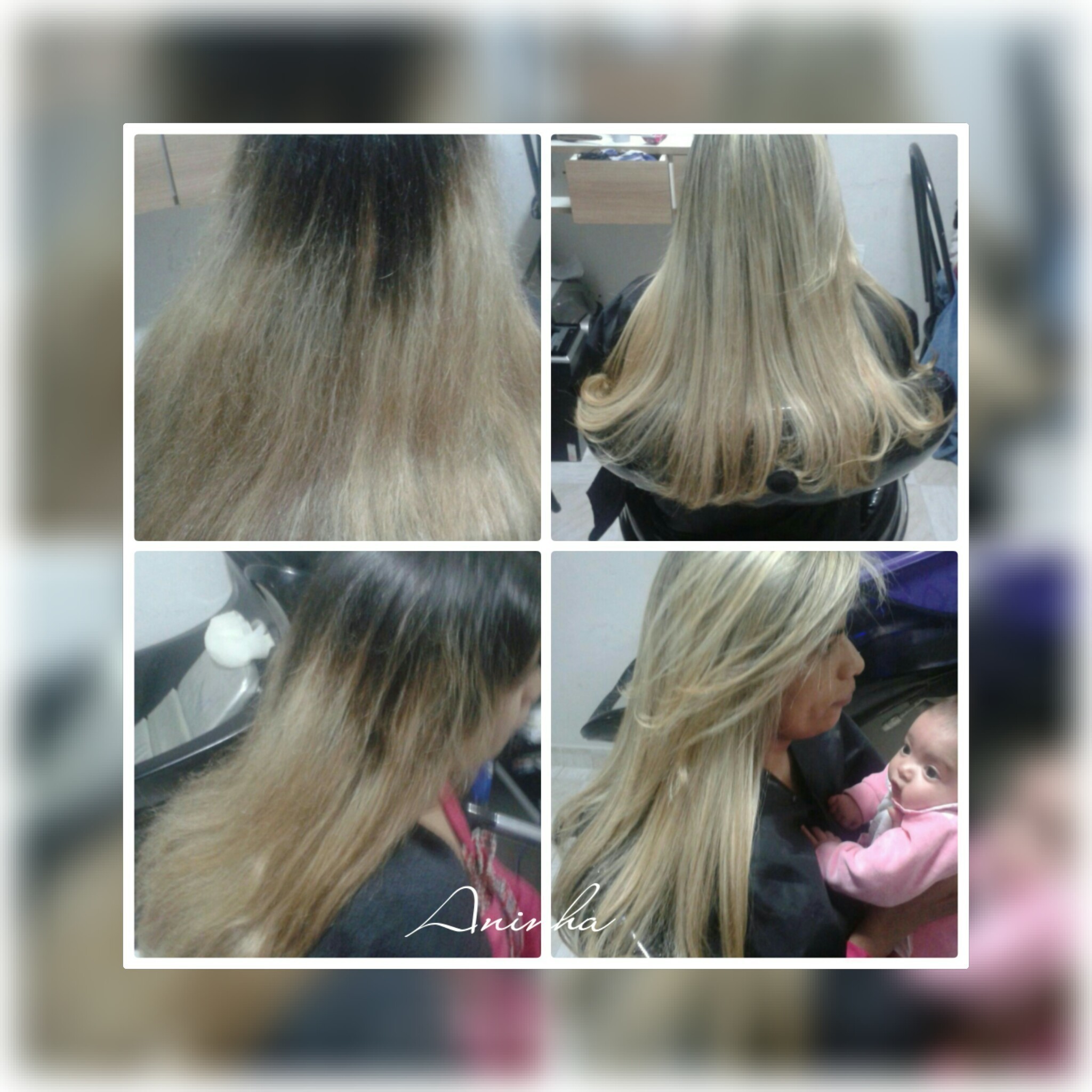 Descoloração e escova  cabelo cabeleireiro(a) designer de sobrancelhas maquiador(a)