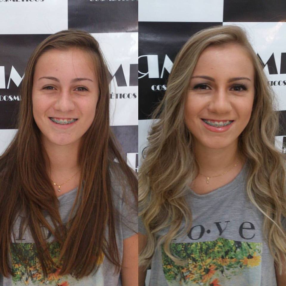 Iluminação com mechas. cabelo